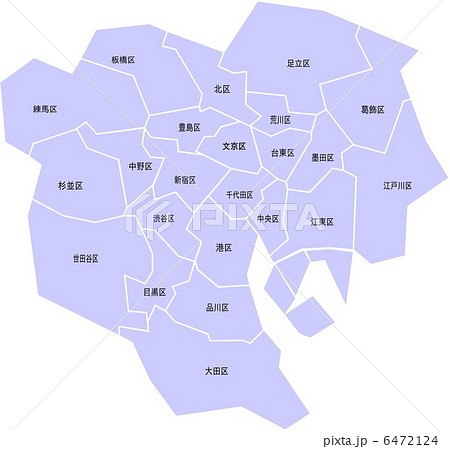 東京２３区境地図のイラスト素材
