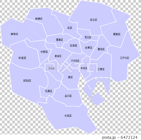東京２３区境地図のイラスト素材 6472124 Pixta