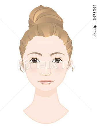 女性の正面顔のイラスト素材 6473542 Pixta