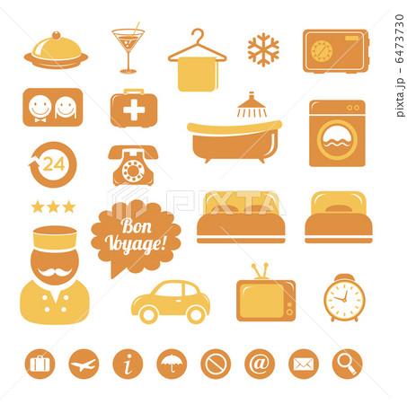 Hotel service icons set 6473730