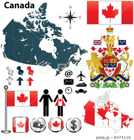 カナダの地図のイラスト素材