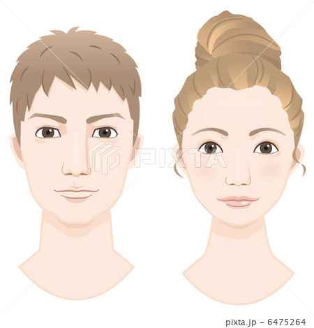 男女の顔のイラスト素材