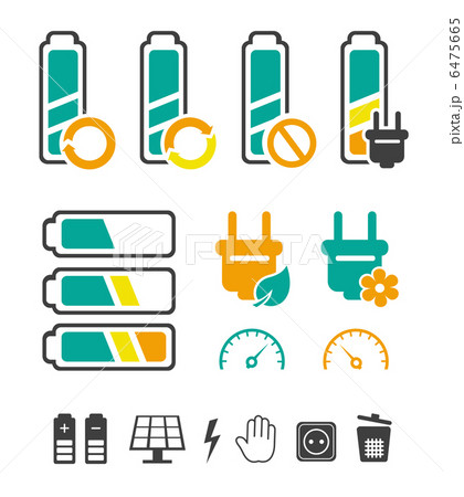 Battery recycling pictograms set Battery recycling pictograms set 6475665