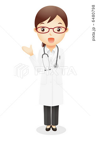 白衣の女性イラストのイラスト素材