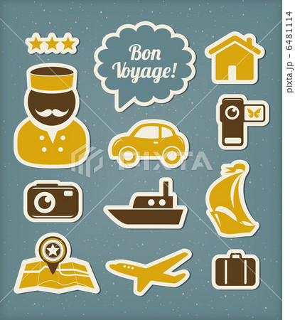 Travel and vacation icons set 6481114