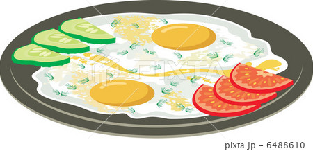 Fried eggs with vegetables 6488610