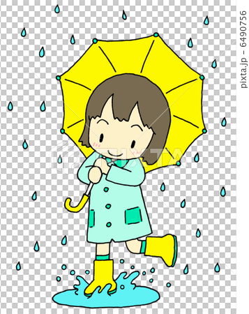 雨の日女の子 6490756