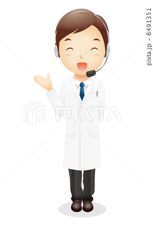 白衣の男性イラストのイラスト素材