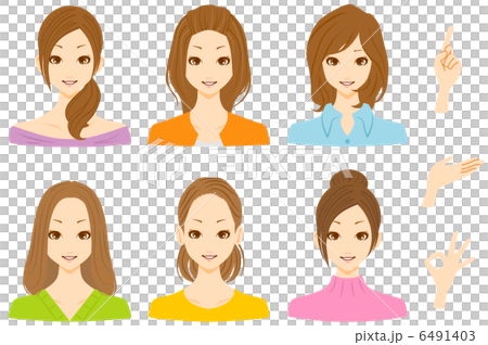 女性　複数　笑顔 6491403