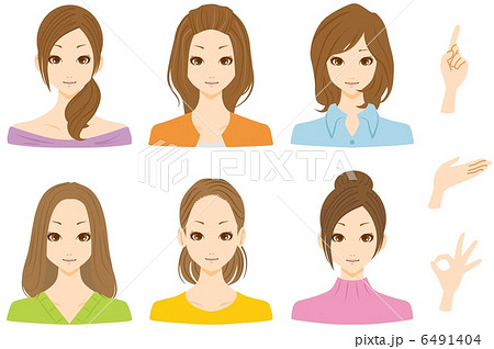 女性　複数　微笑む 6491404