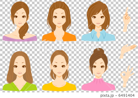 女性　複数　微笑む 6491404