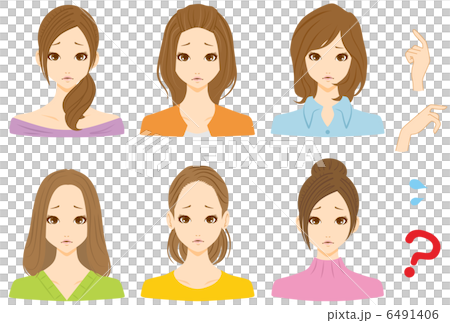 女性　複数　悩む 6491406