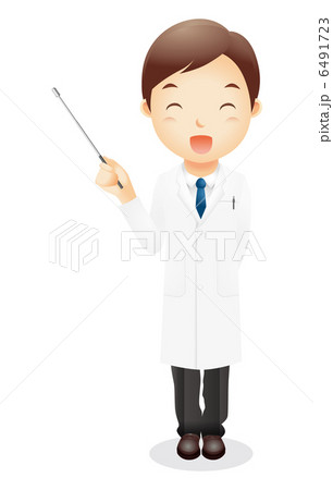 白衣の男性イラストのイラスト素材