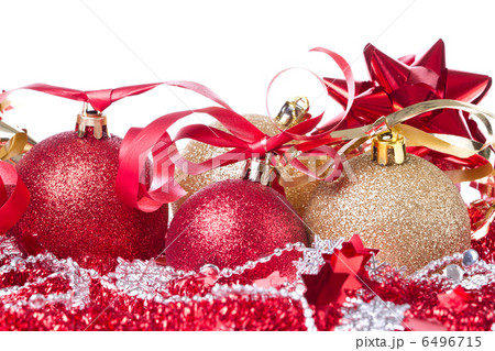 christmas balls with ribbon and tinsel christmas balls with ribbon and tinsel 6496715