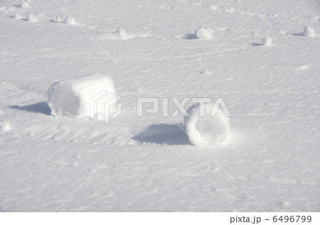 スノーロール 雪まくりの写真素材