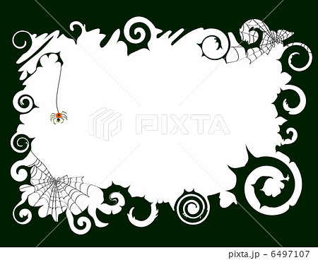Vector illustration of frame with webs and spider 6497107