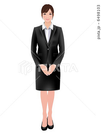 黒スーツの女性のイラスト素材
