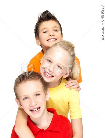 Portrait of the happy children isolated on white 6499527