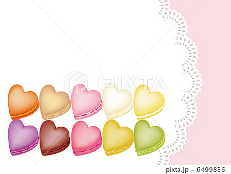 ハートマカロンレースの背景（横） 6499836
