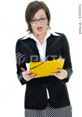 business woman hold papers and folder business woman hold papers and folder 6500041