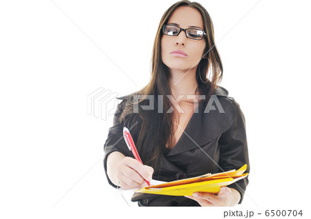 business woman hold papers and folder 6500704