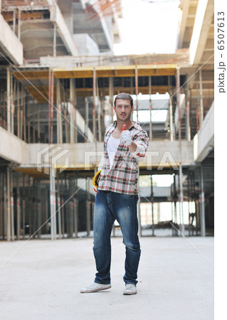 hard worker on construction site hard worker on construction site 6507613