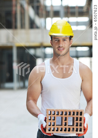 hard worker on construction site hard worker on construction site 6507623