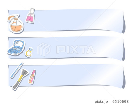 Set of blue horizontal stickers with cosmetic objects and accessories, vector illustration Set of blue horizontal stickers with cosmetic objects and accessories, vector illustration 6510698