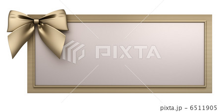 Golden frame with bow 3d render 6511905