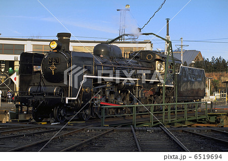 鉄道　 蒸気機関車　SL 　C571  梅小路 　SL館　転車台　JR西日本 6519694