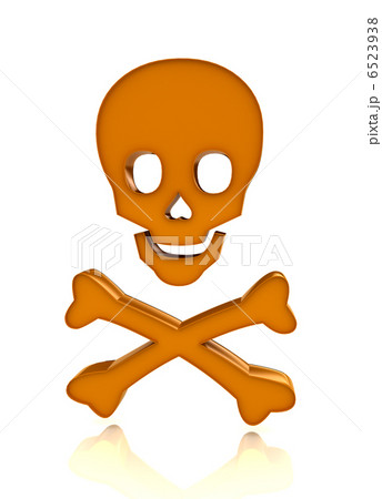 Skull with bones over white background 6523938