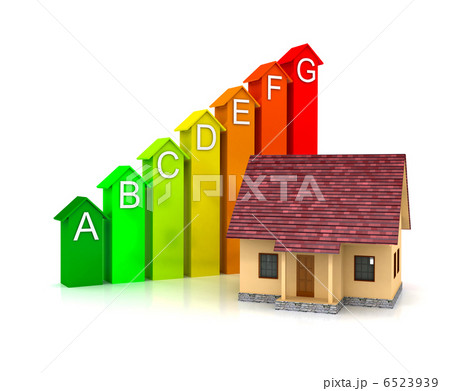 Energy efficiecy scale over white background Energy efficiecy scale over white background 6523939