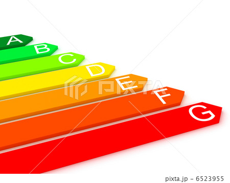 Energy efficiecy scale over white background Energy efficiecy scale over white background 6523955
