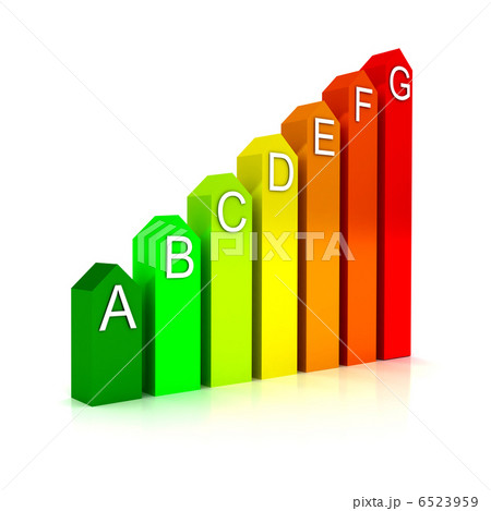 Energy efficiecy scale over white background 6523959