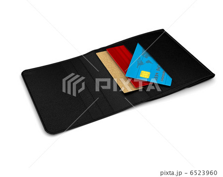 Open purse with credit card over white Open purse with credit card over white 6523960