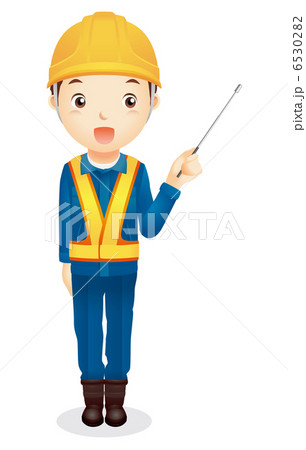 男性作業員イラストのイラスト素材