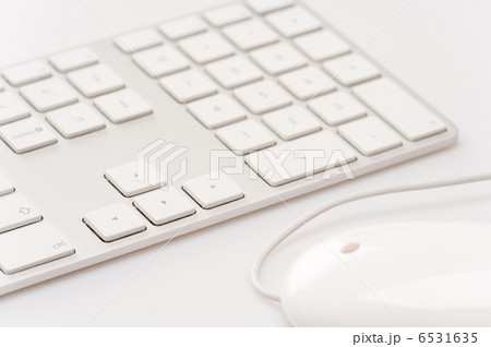 White keyboard with computer mouse White keyboard with computer mouse 6531635