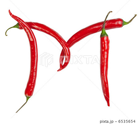 M letter made from chili M letter made from chili 6535654