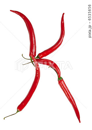 K letter made from chili 6535656