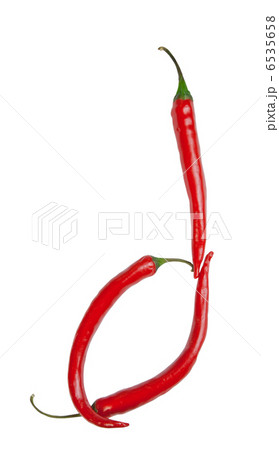 J letter made from chili 6535658