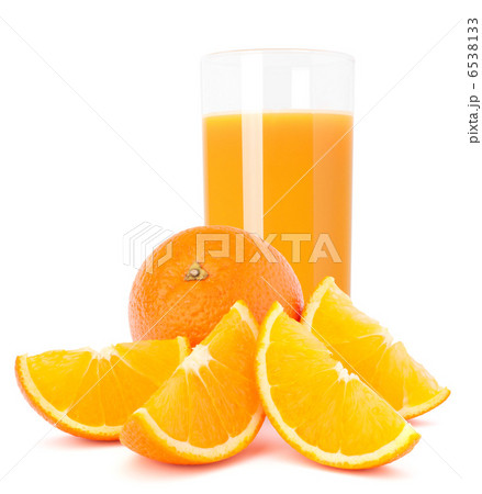 Juice glass and orange fruit Juice glass and orange fruit 6538133