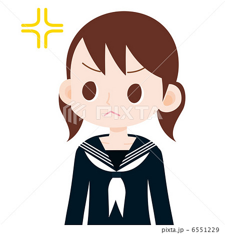 女子学生 上半身 怒り 6551229