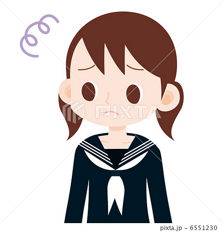 女子学生 上半身 不満 6551230