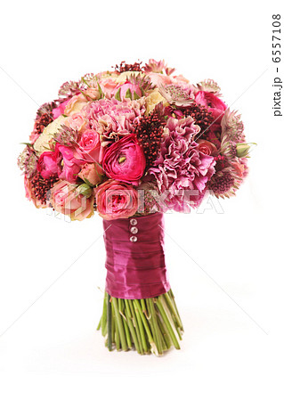 wedding bouquet with Astrantia, Skimma, Brassica, rose bush, Ran 6557108