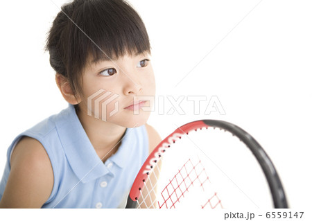 テニスの構えをする女の子 テニスの構えをする女の子 6559147
