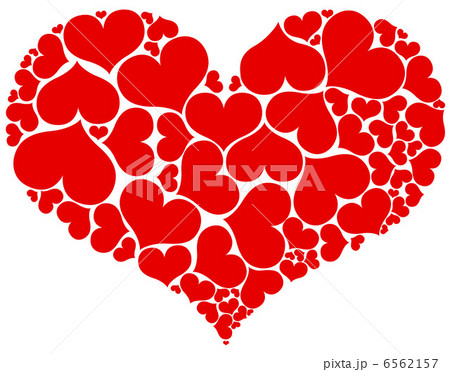 Big heart shape comprised by smaller ones isolated on white back 6562157