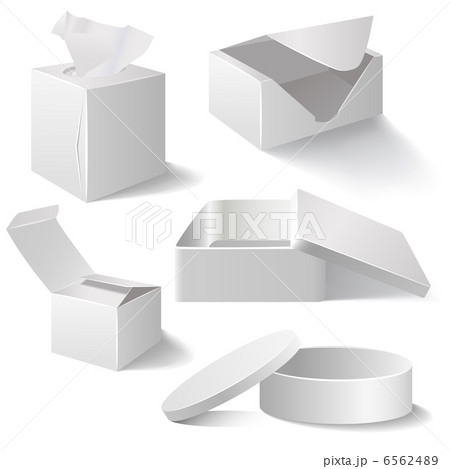 White boxes set isolated on white 6562489