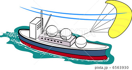 帆走するタンカーのイラスト素材