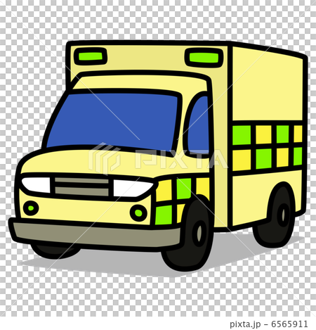 シンプルイラスト「車84 ヨーロッパの救急車」　 6565911