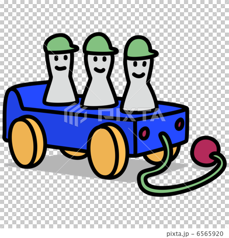 シンプルイラスト「車97 車三兄弟のおもちゃ」　 6565920